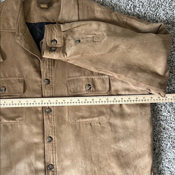 St. John's Bay Men's  Double Pocket Button Down Suede Shirt Brown in Size  XXL - Picture 10 of 14